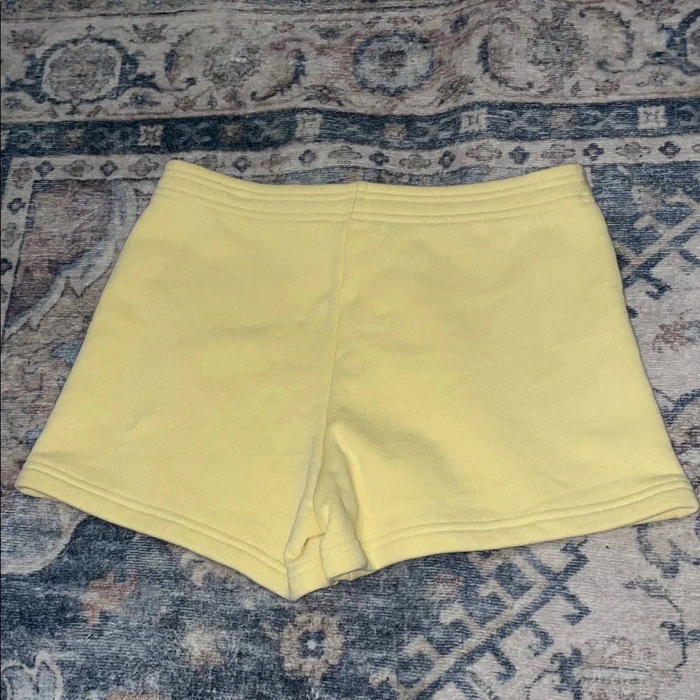 Parke Pale Yellow Women's terry cotton sweatshorts - Picture 5 of 10